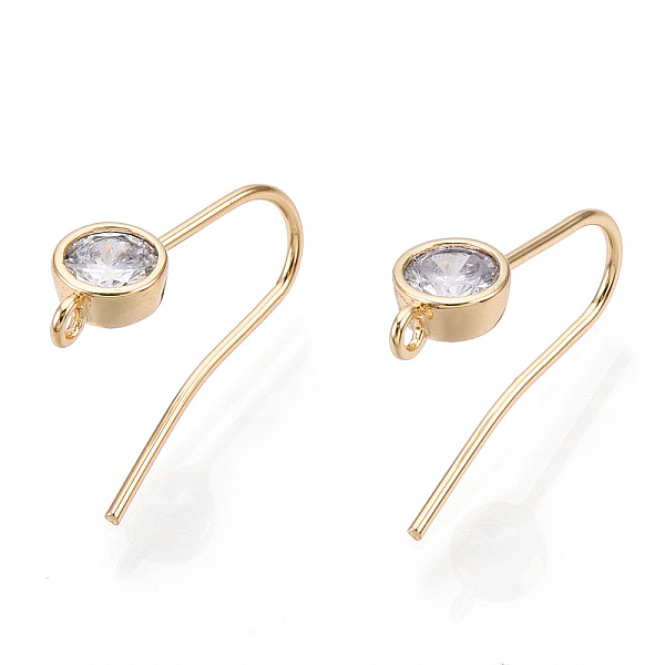 PandaHall Brass Micro Cubic Zirconia Earring Hooks, with Horizontal Loop, Nickel Free, Clear, Real 18K Gold Plated, Real 18K Gold Plated...
PandaHall Brass Micro Cubic Zirconia Earring Hooks, with Horizontal Loop, Nickel Free, Clear, Real 18K Gold Plated, Real 18K Gold Plated...