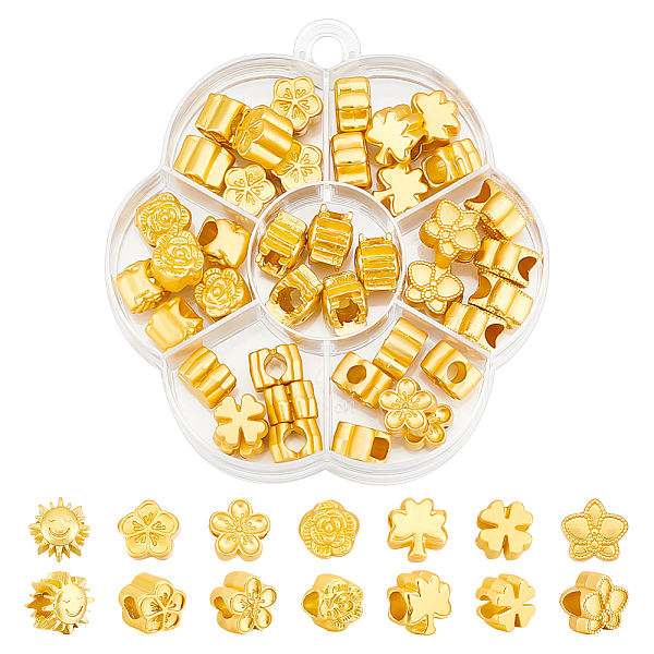 PandaHall 41 Pcs 7 Style European Beads, Sun/Flower/Clover Shape Large Hole Spacer Beads Charms Alloy Spacer Beads Metal Loose Beads for...
PandaHall 41 Pcs 7 Style European Beads, Sun/Flower/Clover Shape Large Hole Spacer Beads Charms Alloy Spacer Beads Metal Loose Beads for...