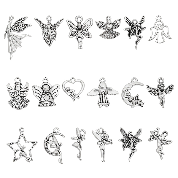 PandaHall CHGCRAFT 72Pcs 18 Style Tibetan Style Alloy Pendants, Fairy & Angel, Antique Silver, 13~40x8~25x1.5~3.5mm, Hole: 1~3mm, 4pcs/style...
PandaHall CHGCRAFT 72Pcs 18 Style Tibetan Style Alloy Pendants, Fairy & Angel, Antique Silver, 13~40x8~25x1.5~3.5mm, Hole: 1~3mm, 4pcs/style...