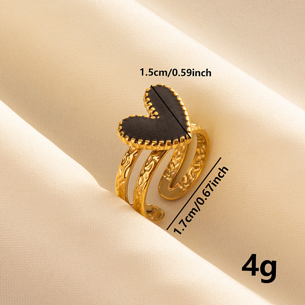 PandaHall Simple Fashion 304 Stainless Steel Enamel Cuff Ring, Heart Wide Band Open Ring for Women, Golden 304 Stainless Steel Heart
PandaHall Simple Fashion 304 Stainless Steel Enamel Cuff Ring, Heart Wide Band Open Ring for Women, Golden 304 Stainless Steel Heart