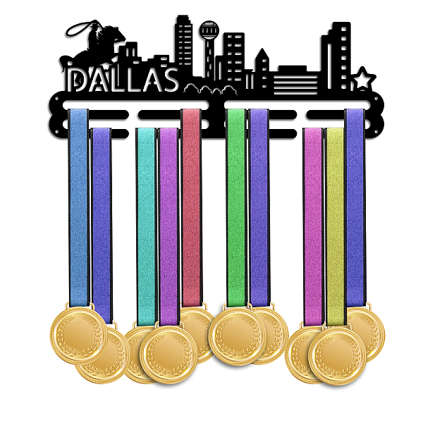 PandaHall Fashion Iron Medal Hanger Holder Display Wall Rack, with Screws, Word Dallas, City Silhouette Pattern, 150x400mm Iron Others
PandaHall Fashion Iron Medal Hanger Holder Display Wall Rack, with Screws, Word Dallas, City Silhouette Pattern, 150x400mm Iron Others