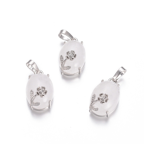 PandaHall Natural Quartz Crystal Pendants, Rock Crystal Pendants, with Platinum Tone Brass Findings, Oval with Flower, 22x13.8x10.3mm, Hole...
PandaHall Natural Quartz Crystal Pendants, Rock Crystal Pendants, with Platinum Tone Brass Findings, Oval with Flower, 22x13.8x10.3mm, Hole...