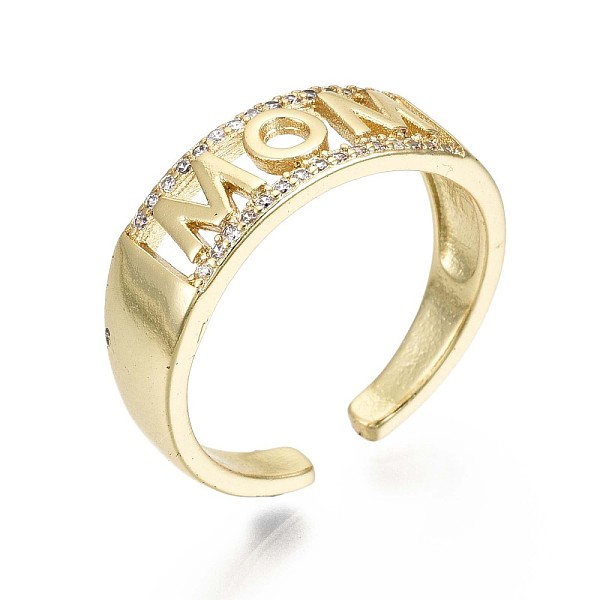 PandaHall Brass Micro Pave Clear Cubic Zirconia Cuff Rings, Open Rings, Mother's Day Gifts, Nickel Free, Word Mom, Real 16K Gold Plated, US...
PandaHall Brass Micro Pave Clear Cubic Zirconia Cuff Rings, Open Rings, Mother's Day Gifts, Nickel Free, Word Mom, Real 16K Gold Plated, US...