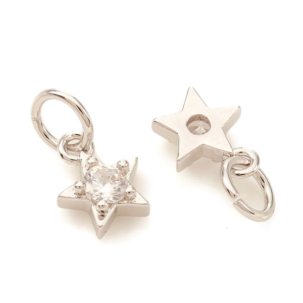 PandaHall Brass Micro Pave Cubic Zirconia Charms, with Jump Rings, Star, Clear, Platinum, 6.5x5x2mm, Jump Ring: 4x0.6mm, Hole: 2.5mm...
PandaHall Brass Micro Pave Cubic Zirconia Charms, with Jump Rings, Star, Clear, Platinum, 6.5x5x2mm, Jump Ring: 4x0.6mm, Hole: 2.5mm...