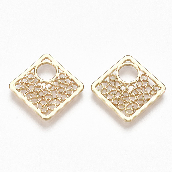 PandaHall Brass Pendants, Filigree Findings, Rhombus, Real 18K Gold Plated, 18.5x18.5x1mm, Hole: 4.5mm Brass Rhombus
PandaHall Brass Pendants, Filigree Findings, Rhombus, Real 18K Gold Plated, 18.5x18.5x1mm, Hole: 4.5mm Brass Rhombus