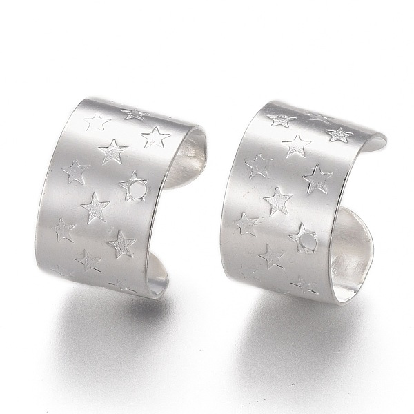 PandaHall 304 Stainless Steel Ear Cuff Findings, with Star Pattern, Silver, 11x10x7mm, Hole: 0.9mm 304 Stainless Steel
PandaHall 304 Stainless Steel Ear Cuff Findings, with Star Pattern, Silver, 11x10x7mm, Hole: 0.9mm 304 Stainless Steel