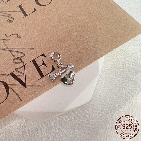 PandaHall Rhodium Plated 925 Sterling Silver Micro Pave Clear Cubic Zirconia European Dangle Charms, Large Hole Pendant, Heart Lock with Key...
PandaHall Rhodium Plated 925 Sterling Silver Micro Pave Clear Cubic Zirconia European Dangle Charms, Large Hole Pendant, Heart Lock with Key...