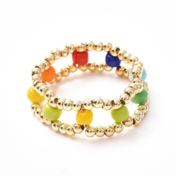 PandaHall Glass Seed Beads Rings for Teen Girl Women, Brass Finger Rings, Colorful, US Size 9(18.9mm) Glass
PandaHall Glass Seed Beads Rings for Teen Girl Women, Brass Finger Rings, Colorful, US Size 9(18.9mm) Glass
