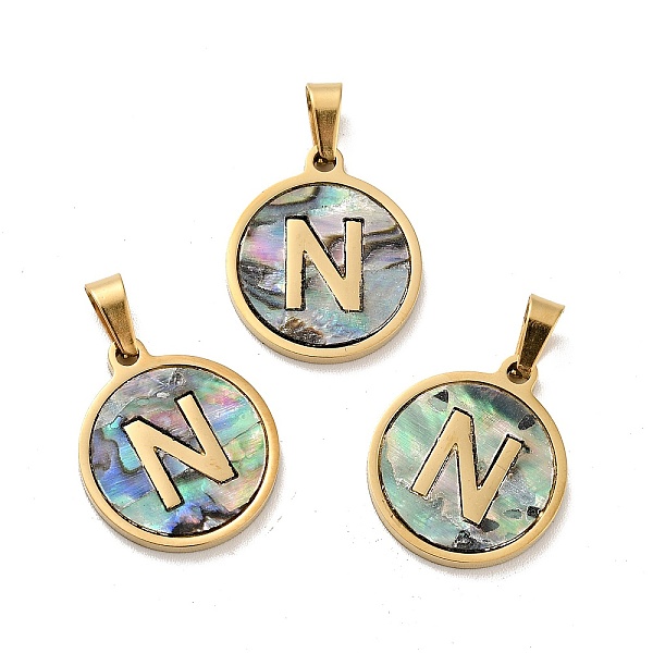 PandaHall Vacuum Plating 304 Stainless Steel with Paua Shell Pendants, Golden, Flat Round with Letter Charm, Letter.N, 18x16x1.5mm, Hole...
PandaHall Vacuum Plating 304 Stainless Steel with Paua Shell Pendants, Golden, Flat Round with Letter Charm, Letter.N, 18x16x1.5mm, Hole...