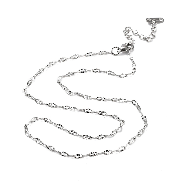 PandaHall 304 Stainless Steel Textured Dapped Chain Necklace, Stainless Steel Color, 15.75 inch(40cm) 304 Stainless Steel
PandaHall 304 Stainless Steel Textured Dapped Chain Necklace, Stainless Steel Color, 15.75 inch(40cm) 304 Stainless Steel