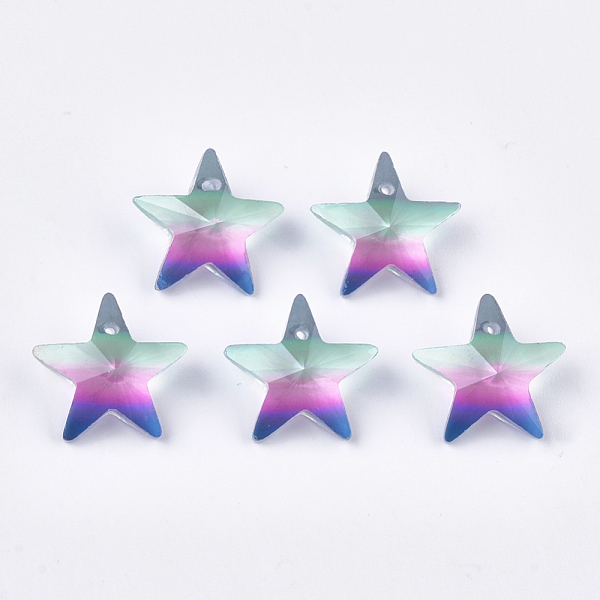 PandaHall Rainbow K9 Glass Pendants, Faceted, Star, Colorful, 15.5x16.5x7.5mm, Hole: 1mm K9 Glass Star
PandaHall Rainbow K9 Glass Pendants, Faceted, Star, Colorful, 15.5x16.5x7.5mm, Hole: 1mm K9 Glass Star