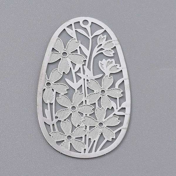PandaHall Brass Pendants, Etched Metal Embellishments, Hollow Out Oval with Flower, Silver, 40x24x0.2mm, Hole: 1.6mm Brass Oval
PandaHall Brass Pendants, Etched Metal Embellishments, Hollow Out Oval with Flower, Silver, 40x24x0.2mm, Hole: 1.6mm Brass Oval