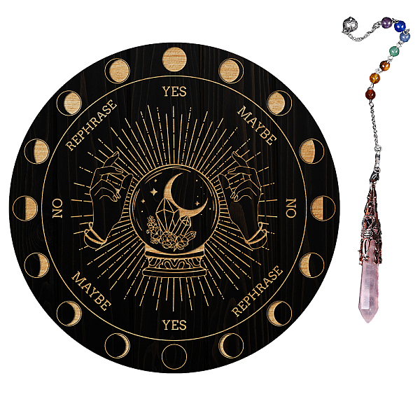 PandaHall AHANDMAKER Hexagram Sun Moon Pendulum Board, 7.8'' Dowsing Divination Metaphysical Message Board Wooden Carven Board with Crystal..., Multicolor
PandaHall AHANDMAKER Hexagram Sun Moon Pendulum Board, 7.8'' Dowsing Divination Metaphysical Message Board Wooden Carven Board with Crystal..., Multicolor