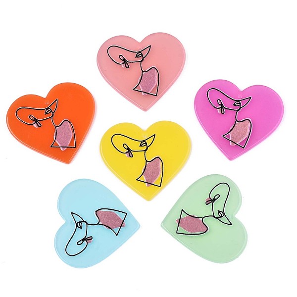 PandaHall Translucent Cellulose Acetate(Resin) Pendants, 3D Printed, Heart with Woman, Mixed Color, 33x37x2.5mm, Hole: 1.5mm Cellulose..., Multicolor
PandaHall Translucent Cellulose Acetate(Resin) Pendants, 3D Printed, Heart with Woman, Mixed Color, 33x37x2.5mm, Hole: 1.5mm Cellulose..., Multicolor