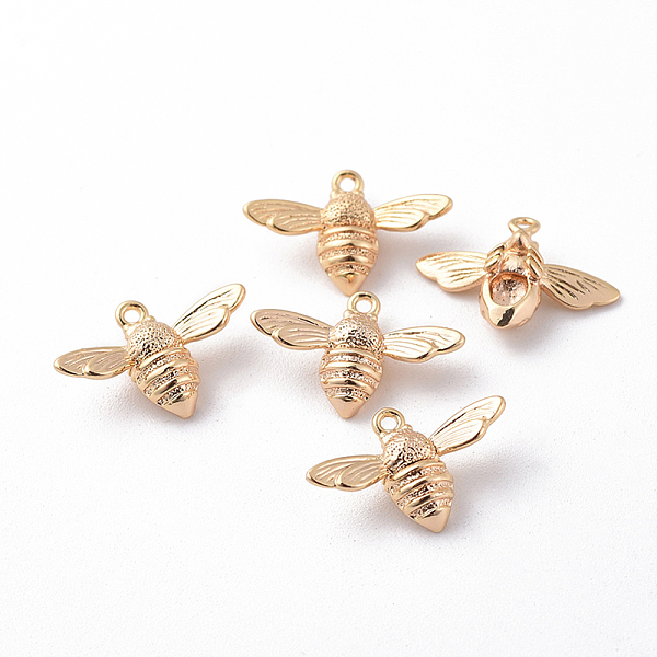 PandaHall Brass Pendants, Bees, Nickel Free, Real 18K Gold Plated, 11.5x17x4.5mm, Hole: 1mm Brass Bees
PandaHall Brass Pendants, Bees, Nickel Free, Real 18K Gold Plated, 11.5x17x4.5mm, Hole: 1mm Brass Bees