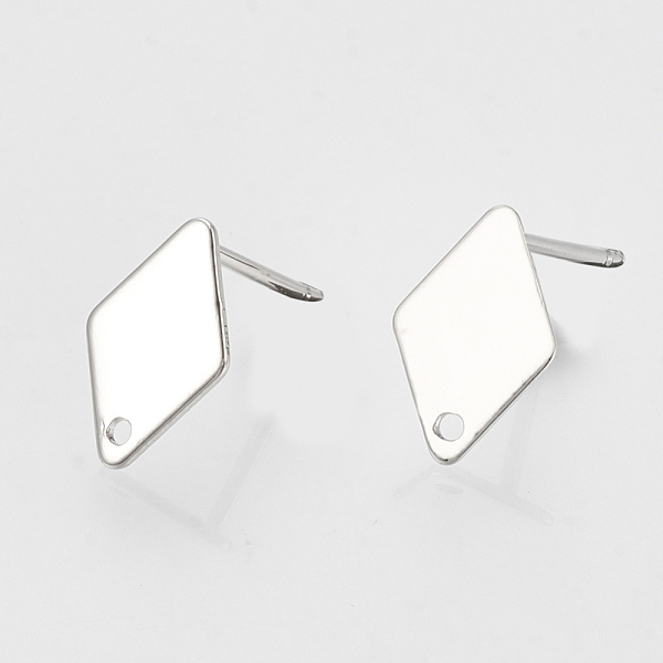 PandaHall Brass Stud Earring Findings, with Loop and Flat Plate, Rhombus, Nickel Free, Platinum, 11x7x0.5mm, Hole: 1mm, Pin: 0.7mm Brass...
PandaHall Brass Stud Earring Findings, with Loop and Flat Plate, Rhombus, Nickel Free, Platinum, 11x7x0.5mm, Hole: 1mm, Pin: 0.7mm Brass...