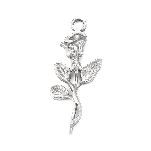 PandaHall 304 Stainless Steel Pendants, Rose Charm, Stainless Steel Color, 28x11x2mm, Hole: 2.2mm 304 Stainless Steel Flower
PandaHall 304 Stainless Steel Pendants, Rose Charm, Stainless Steel Color, 28x11x2mm, Hole: 2.2mm 304 Stainless Steel Flower
