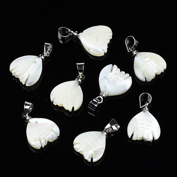 PandaHall Natural Trochid Shell/Trochus Pendants, with Platinum Plated Brass Snap on Bails, Fish, 14.5~16x11.5~12x3~4mm, Hole: 3.5x4.5mm...
PandaHall Natural Trochid Shell/Trochus Pendants, with Platinum Plated Brass Snap on Bails, Fish, 14.5~16x11.5~12x3~4mm, Hole: 3.5x4.5mm...