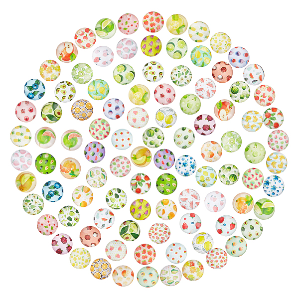 PandaHall 100pcs Glass Cabochons, Fruits Pattern, Half Round/Dome, Mixed Color, 12mm Glass Half Round Multicolor
PandaHall 100pcs Glass Cabochons, Fruits Pattern, Half Round/Dome, Mixed Color, 12mm Glass Half Round Multicolor