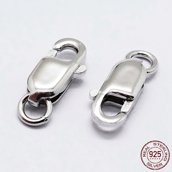 PandaHall Rhodium Plated 925 Sterling Silver Lobster Claw Clasps, with 925 Stamp, Platinum, 10x5x2.5mm, Hole: 3mm Sterling Silver
PandaHall Rhodium Plated 925 Sterling Silver Lobster Claw Clasps, with 925 Stamp, Platinum, 10x5x2.5mm, Hole: 3mm Sterling Silver