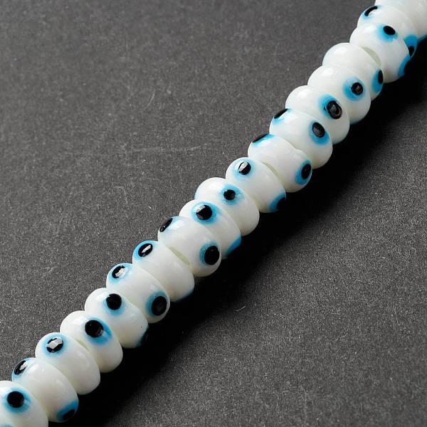 PandaHall Handmade Evil Eye Lampwork Beads, Flat Round, White, 9.5~10.5x5~5.5mm, Hole: 3.5~4mm, about 30pcs/strand, 5.71~5.91 inch...
PandaHall Handmade Evil Eye Lampwork Beads, Flat Round, White, 9.5~10.5x5~5.5mm, Hole: 3.5~4mm, about 30pcs/strand, 5.71~5.91 inch...