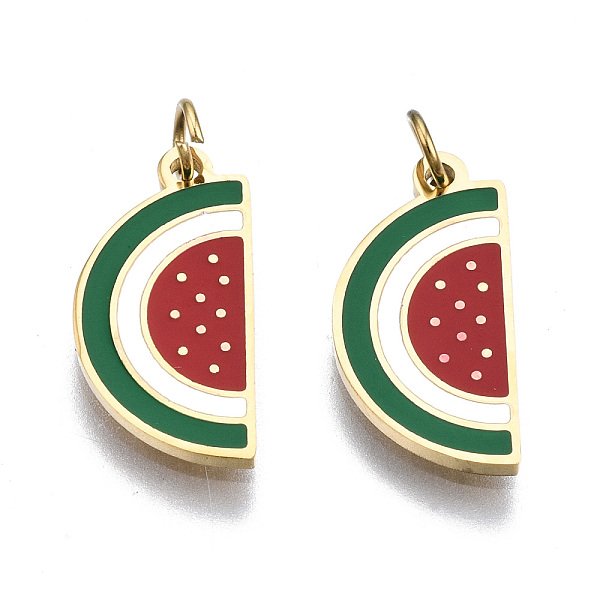 PandaHall 316 Surgical Stainless Steel Enamel Charms, with Jump Rings, Watermelon, Colorful, Real 14K Gold Plated, 14.5x7x1mm, Jump Ring...
PandaHall 316 Surgical Stainless Steel Enamel Charms, with Jump Rings, Watermelon, Colorful, Real 14K Gold Plated, 14.5x7x1mm, Jump Ring...