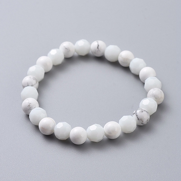 PandaHall Synthetic Turquoise Beads Stretch Bracelets, with Glass Beads, White, 50mm Synthetic Turquoise White
PandaHall Synthetic Turquoise Beads Stretch Bracelets, with Glass Beads, White, 50mm Synthetic Turquoise White
