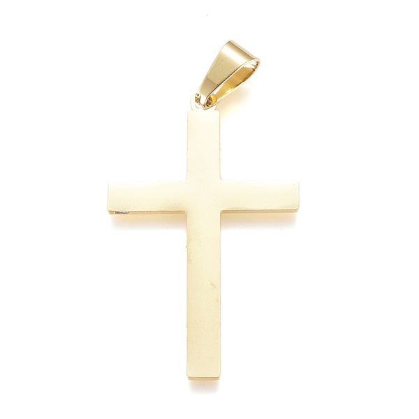 PandaHall 304 Stainless Steel Pendants, Large Hole Pendants, Cross, Golden, 43x26x1mm, Hole: 9mm 304 Stainless Steel Cross
PandaHall 304 Stainless Steel Pendants, Large Hole Pendants, Cross, Golden, 43x26x1mm, Hole: 9mm 304 Stainless Steel Cross
