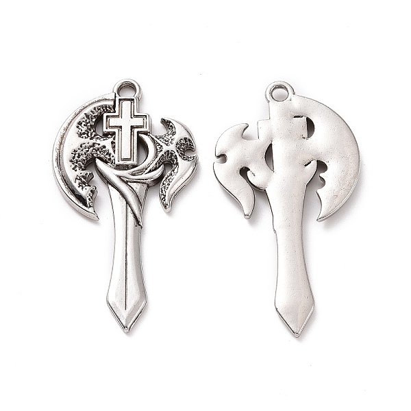 PandaHall Tibetan Style Alloy Big Pendants, Gothic Ax Cross Charm, Antique Silver, 54x28x3.5mm, Hole: 3mm Alloy Others
PandaHall Tibetan Style Alloy Big Pendants, Gothic Ax Cross Charm, Antique Silver, 54x28x3.5mm, Hole: 3mm Alloy Others
