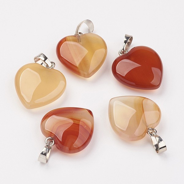 PandaHall Natural Carnelian Pendants, Dyed, Heart, with Brass Findings, Platinum, 22~23x20~20.5x6~7.5mm, Hole: 5x8mm Carnelian Heart
PandaHall Natural Carnelian Pendants, Dyed, Heart, with Brass Findings, Platinum, 22~23x20~20.5x6~7.5mm, Hole: 5x8mm Carnelian Heart