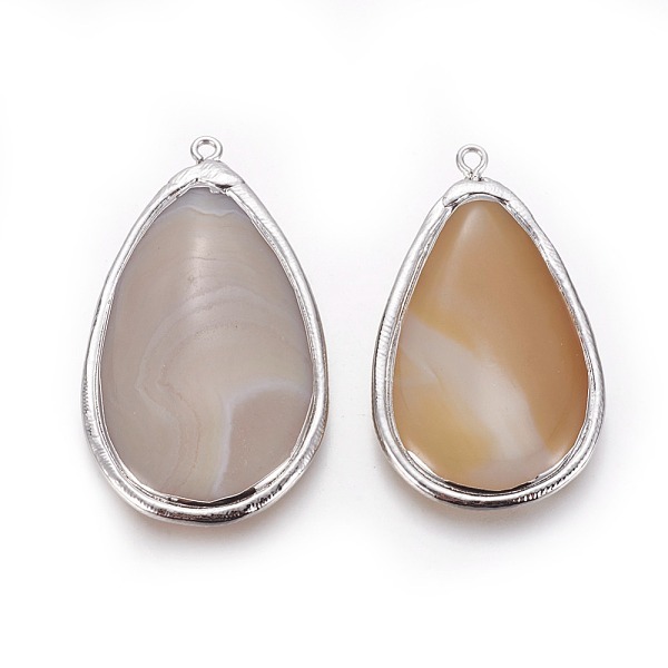 PandaHall Natural Agate Pendants, with Brass Findings, teardrop, Platinum, 47~53x26~32x6mm, Hole: 1.8mm Natural Agate Teardrop
PandaHall Natural Agate Pendants, with Brass Findings, teardrop, Platinum, 47~53x26~32x6mm, Hole: 1.8mm Natural Agate Teardrop