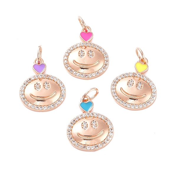 PandaHall Brass Micro Pave Clear Cubic Zirconia Pendants, with Enamel, Cadmium Free & Lead Free, Flat Round with Smiling Face, Rose Gold...
PandaHall Brass Micro Pave Clear Cubic Zirconia Pendants, with Enamel, Cadmium Free & Lead Free, Flat Round with Smiling Face, Rose Gold...