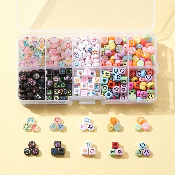 PandaHall 511Pcs 10 Style Transparent & Opaque Mixed Color Acrylic Beads, Cube & Flat Round with Star & Moon & Heart & Flower, Mixed Color..., Multicolor
PandaHall 511Pcs 10 Style Transparent & Opaque Mixed Color Acrylic Beads, Cube & Flat Round with Star & Moon & Heart & Flower, Mixed Color..., Multicolor