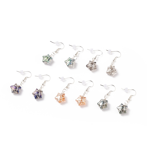 PandaHall Glass Star Braided Dangle Earrings, Silver Plated Brass Wire Wrap Jewelry for Women, Mixed Color, 35mm, Pin: 0.7mm Glass..., Multicolor
PandaHall Glass Star Braided Dangle Earrings, Silver Plated Brass Wire Wrap Jewelry for Women, Mixed Color, 35mm, Pin: 0.7mm Glass..., Multicolor
