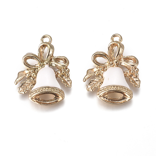 PandaHall Golden Plated Alloy Pendants, with Enamel, Bell, for Christmas, White, 21x16x3.5mm, Hole: 1.2mm Alloy+Enamel Bell White
PandaHall Golden Plated Alloy Pendants, with Enamel, Bell, for Christmas, White, 21x16x3.5mm, Hole: 1.2mm Alloy+Enamel Bell White