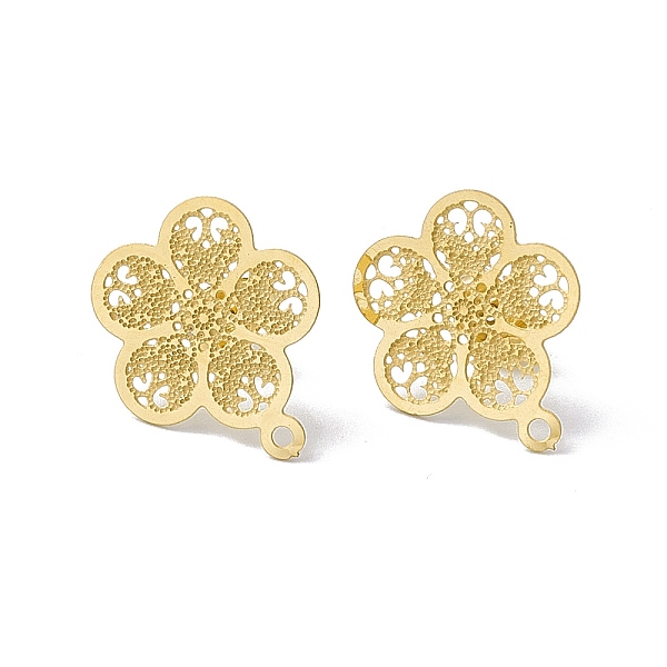 PandaHall 304 Stainless Steel Stud Earrings Finding, Hollow Plum Blossom, with Horizontal Loop, Golden, 18x15.5mm, Hole: 1.2mm, Pin: 0.85mm...
PandaHall 304 Stainless Steel Stud Earrings Finding, Hollow Plum Blossom, with Horizontal Loop, Golden, 18x15.5mm, Hole: 1.2mm, Pin: 0.85mm...