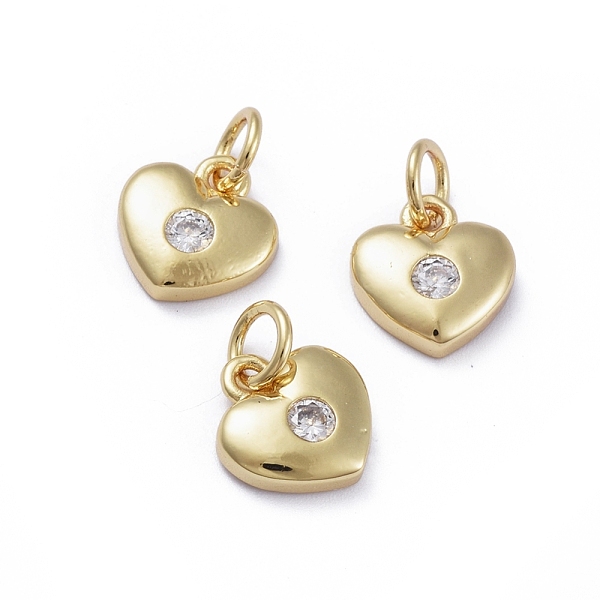 PandaHall Brass Micro Pave Cubic Zirconia Pendants, with Jump Rings, Long-Lasting Plated, Heart, Clear, Golden, 10x9x2.5mm, Hole: 3.2mm...
PandaHall Brass Micro Pave Cubic Zirconia Pendants, with Jump Rings, Long-Lasting Plated, Heart, Clear, Golden, 10x9x2.5mm, Hole: 3.2mm...