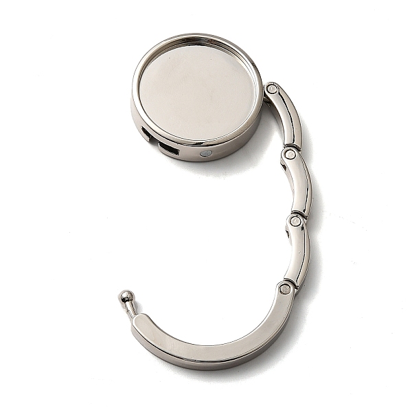 PandaHall Zinc Alloy Bag Hangers, Foldable Purse Hooks, with Brass Nails, Round, Platinum, 4.4~4.45x0.9cm, Tray: 3cm Alloy Round
PandaHall Zinc Alloy Bag Hangers, Foldable Purse Hooks, with Brass Nails, Round, Platinum, 4.4~4.45x0.9cm, Tray: 3cm Alloy Round