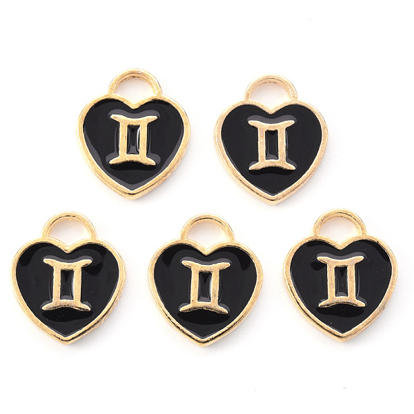 PandaHall Light Gold Plated Alloy Enamel Pendants, Constellations, Black Heart, Gemini, 14x12x1.8mm, Hole: 4mm Alloy+Enamel Gemini Black
PandaHall Light Gold Plated Alloy Enamel Pendants, Constellations, Black Heart, Gemini, 14x12x1.8mm, Hole: 4mm Alloy+Enamel Gemini Black