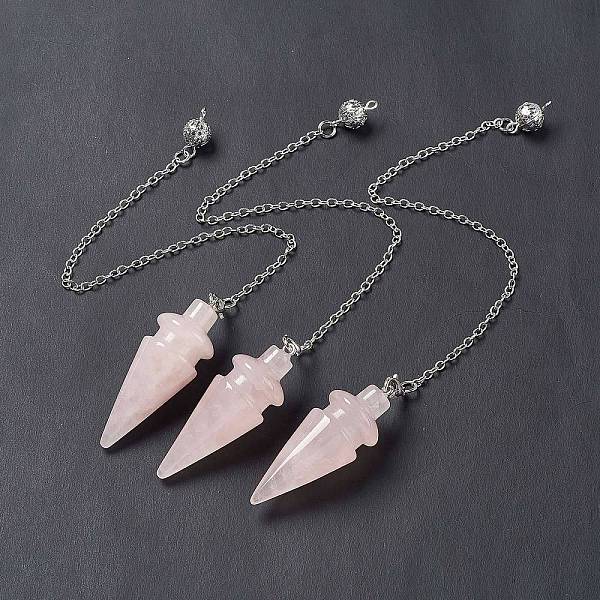 PandaHall Natural Rose Quartz Pointed Dowsing Pendulums, with Rack Plating Platinum Plated Brass Findings, Cadmium Free & Lead Free, Cone...
PandaHall Natural Rose Quartz Pointed Dowsing Pendulums, with Rack Plating Platinum Plated Brass Findings, Cadmium Free & Lead Free, Cone...