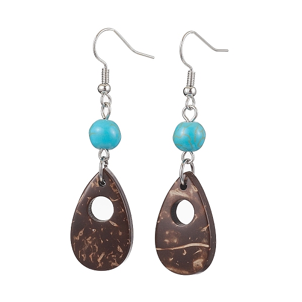 PandaHall Teardrop Coconut & Synthetic Turquoise Dangle Earrings for Women, with Brass Earring Hooks, Coconut Brown, 58x15mm Synthetic...
PandaHall Teardrop Coconut & Synthetic Turquoise Dangle Earrings for Women, with Brass Earring Hooks, Coconut Brown, 58x15mm Synthetic...