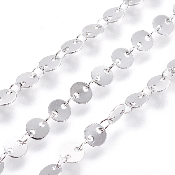 PandaHall 304 Stainless Steel Link Chains, Flat Sequin Chains, Soldered, with Spool, Flat Round, Stainless Steel Color, 5x0.5mm, about 32.8...
PandaHall 304 Stainless Steel Link Chains, Flat Sequin Chains, Soldered, with Spool, Flat Round, Stainless Steel Color, 5x0.5mm, about 32.8...
