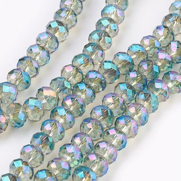 PandaHall Electroplate Glass Beads Strands, Full Rainbow Plated, Faceted, Rondelle, Turquoise, 6x4~5mm, Hole: 0.8~1mm, about 88~92pcs/strand..., Green
PandaHall Electroplate Glass Beads Strands, Full Rainbow Plated, Faceted, Rondelle, Turquoise, 6x4~5mm, Hole: 0.8~1mm, about 88~92pcs/strand..., Green