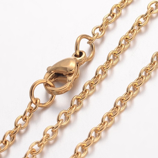 PandaHall Ion Plating(IP) 304 Stainless Steel Necklace, Cable Chains, with Lobster Clasps, Golden, 19.69 inch(500mm), 2mm Stainless Steel
PandaHall Ion Plating(IP) 304 Stainless Steel Necklace, Cable Chains, with Lobster Clasps, Golden, 19.69 inch(500mm), 2mm Stainless Steel