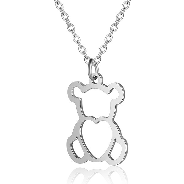 PandaHall 201 Stainless Steel Pendant Necklaces, with Cable Chains, Bear, Stainless Steel Color, 15.7 inch(40cm), 1.5mm, Bear: 18x14x1mm 201...
PandaHall 201 Stainless Steel Pendant Necklaces, with Cable Chains, Bear, Stainless Steel Color, 15.7 inch(40cm), 1.5mm, Bear: 18x14x1mm 201...