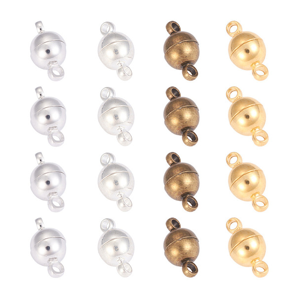 PandaHall Brass Magnetic Clasps with Loops, Round, Mixed Color, 11.5x6mm, Hole: 1.6mm Brass Round
PandaHall Brass Magnetic Clasps with Loops, Round, Mixed Color, 11.5x6mm, Hole: 1.6mm Brass Round