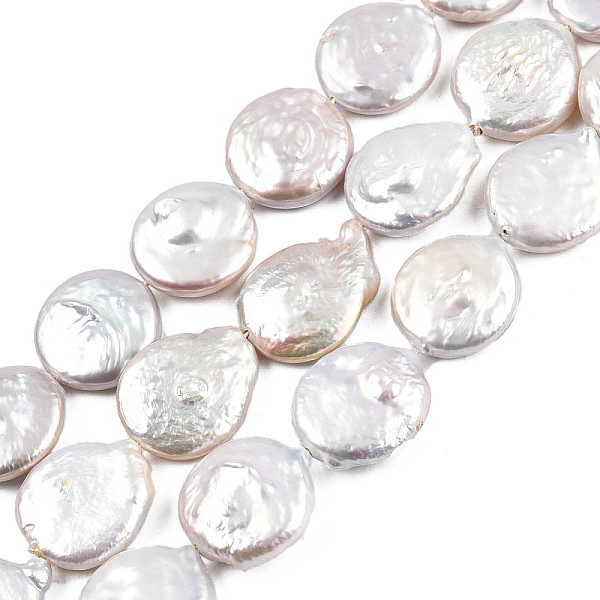 PandaHall Flat Round Natural Baroque Pearl Keshi Pearl Beads Strands, Cultured Freshwater Pearl, Linen, 17~19x3~8mm, Hole: 0.8mm, about..., Brown
PandaHall Flat Round Natural Baroque Pearl Keshi Pearl Beads Strands, Cultured Freshwater Pearl, Linen, 17~19x3~8mm, Hole: 0.8mm, about..., Brown