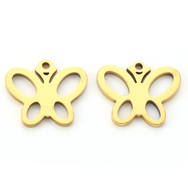 PandaHall Vacuum Plating 304 Stainless Steel Charms, Laser Cut, Butterfly, Golden, 12x15x1mm, Hole: 1mm 304 Stainless Steel Butterfly
PandaHall Vacuum Plating 304 Stainless Steel Charms, Laser Cut, Butterfly, Golden, 12x15x1mm, Hole: 1mm 304 Stainless Steel Butterfly