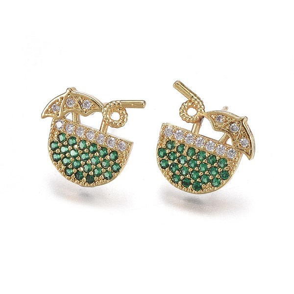 PandaHall Brass Studs Earrings, with Micro Pave Cubic Zirconia, Fruit Juice, Green & Clear, Golden, 15x14.5x2.3mm, Pin: 0.7mm Cubic Zirconia...
PandaHall Brass Studs Earrings, with Micro Pave Cubic Zirconia, Fruit Juice, Green & Clear, Golden, 15x14.5x2.3mm, Pin: 0.7mm Cubic Zirconia...