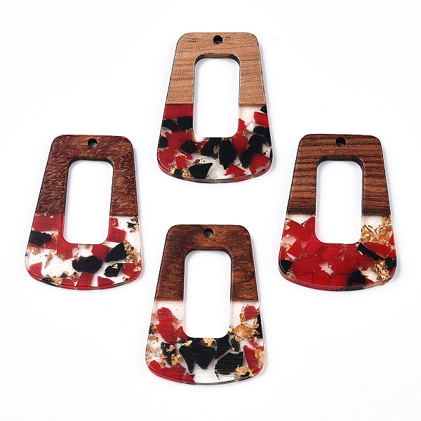 PandaHall Transparent Resin & Walnut Wood Pendants, with Gold Foil, Trapezoid Charms, FireBrick, 37.5x27x3mm, Hole: 2mm Resin+Wood Trapezoid..., Red
PandaHall Transparent Resin & Walnut Wood Pendants, with Gold Foil, Trapezoid Charms, FireBrick, 37.5x27x3mm, Hole: 2mm Resin+Wood Trapezoid..., Red